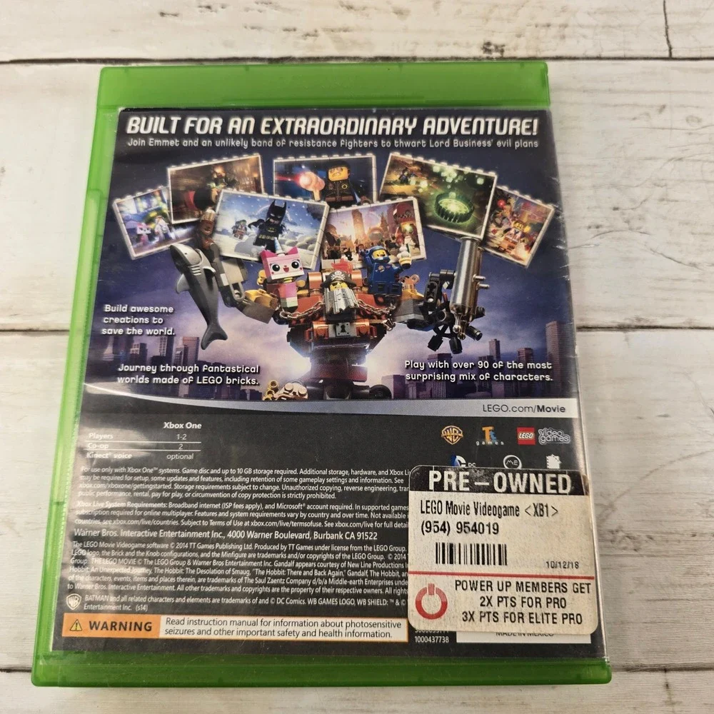 The LEGO Movie Videogame Xbox One WB Games Action Adventure Disc Case
